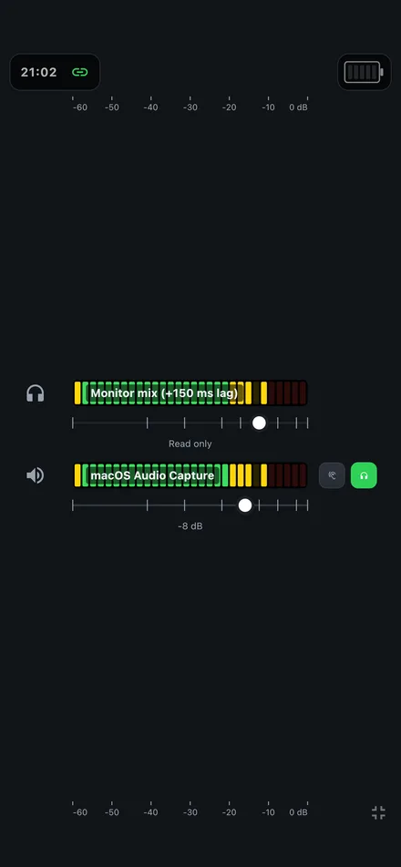 PaneLive audio solo view on an iPhone in portrait.