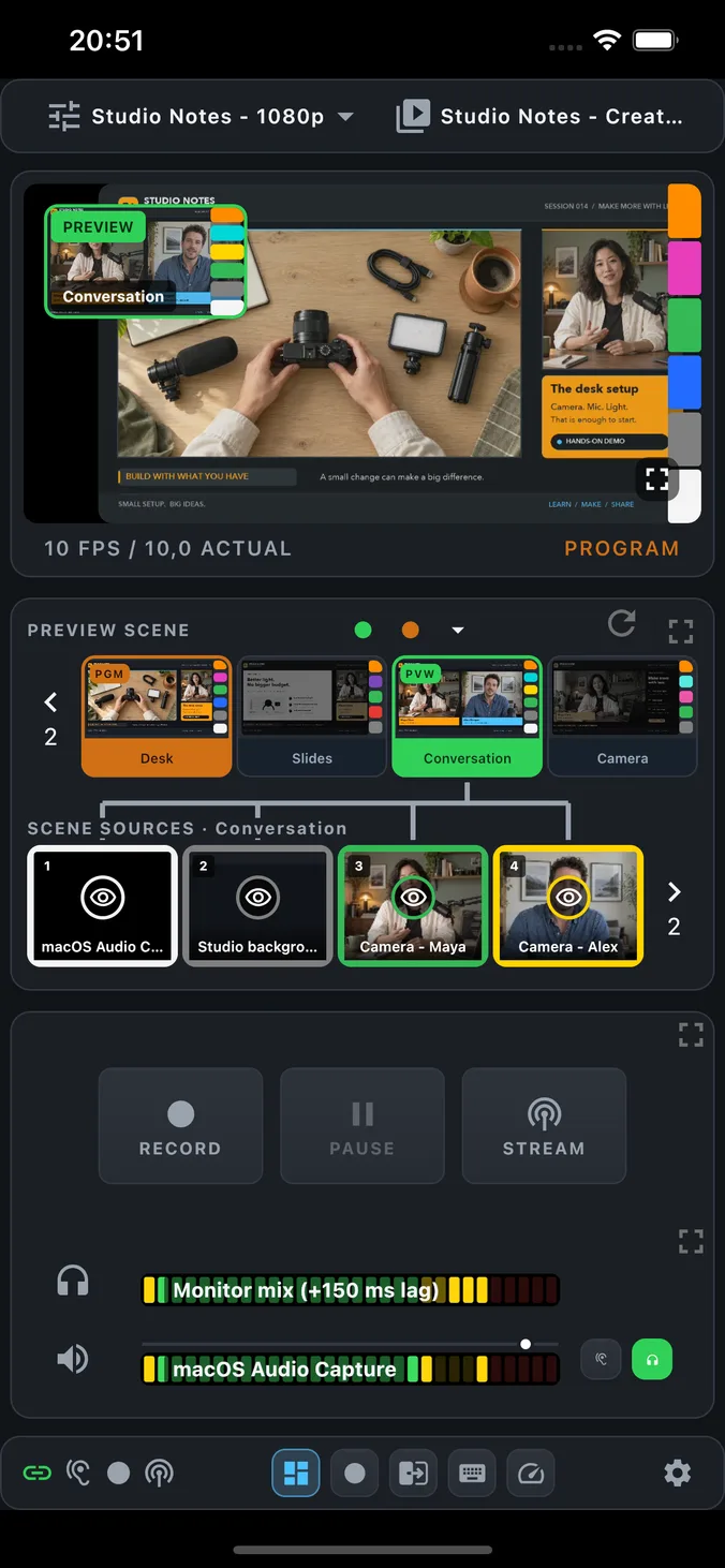 Dashboard in PaneLive on iPhone in portrait.