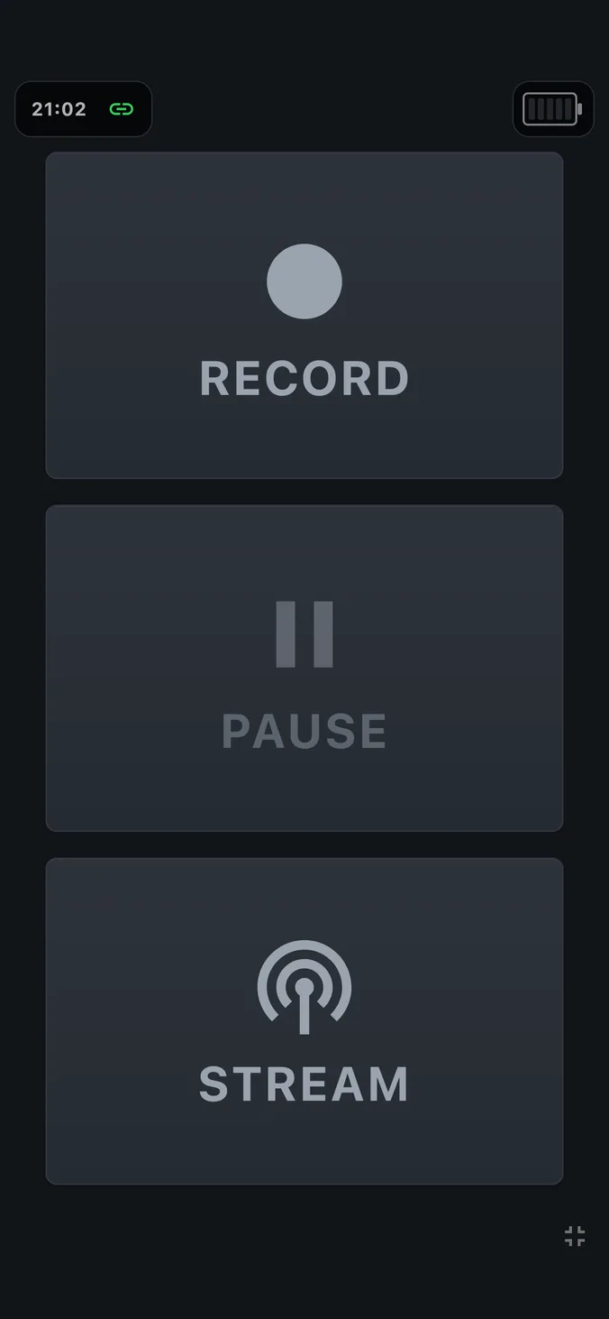Recording solo in PaneLive on iPhone in portrait.