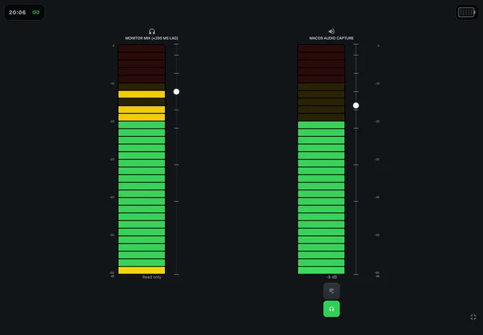 Audio solo in PaneLive on iPad Air in landscape.