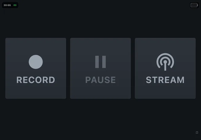 Recording solo in PaneLive on iPad Air in landscape.
