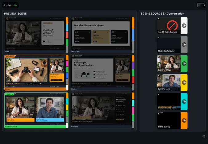 Scene solo in PaneLive on iPad Air in landscape.